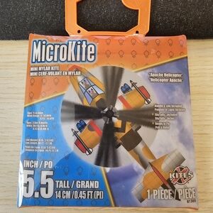 Apache Helicopter Mini Mylar MicroKite - Orange and Black